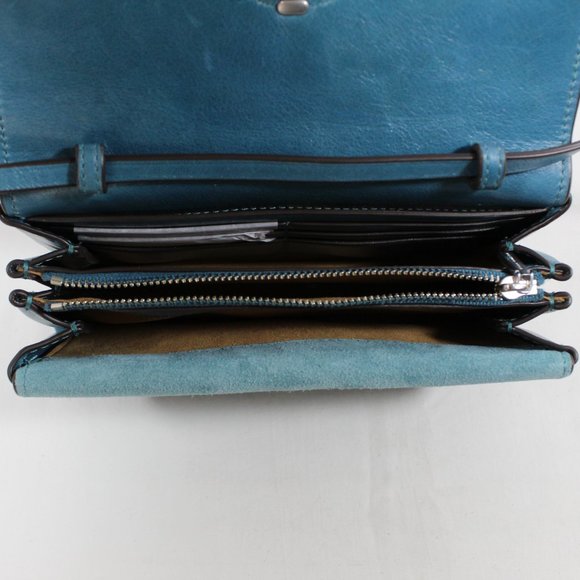 Tory Burch Miller Glazed Crossbody Wallet - Brisk Blue - Picture 8 of 10